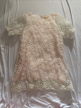 Pale Pink Lace-Overlay Formal Dress for Girls by PAUL & JOE